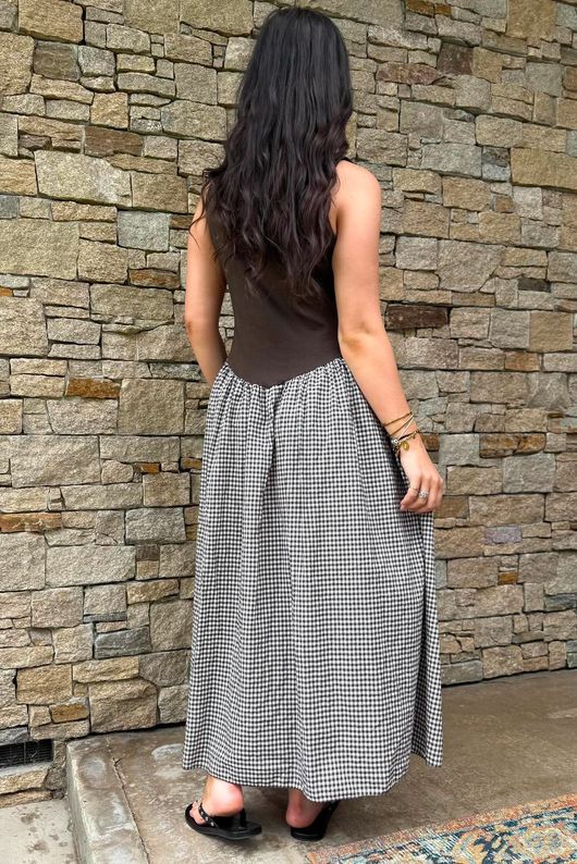 Arbi Gingham Magic Sundress Chocolate